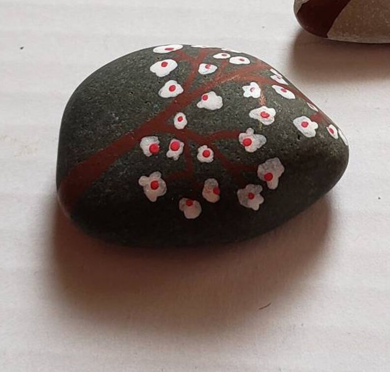 Cherry Blossoms Painted Rocks