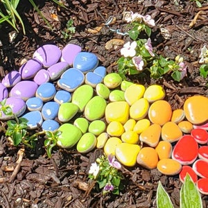 Rainbow Bridge Garden Rocks, Painted Rocks, Pet Loss, Pride, Fairy Garden, Gnome Garden, Yard Decor, Garden Decoration