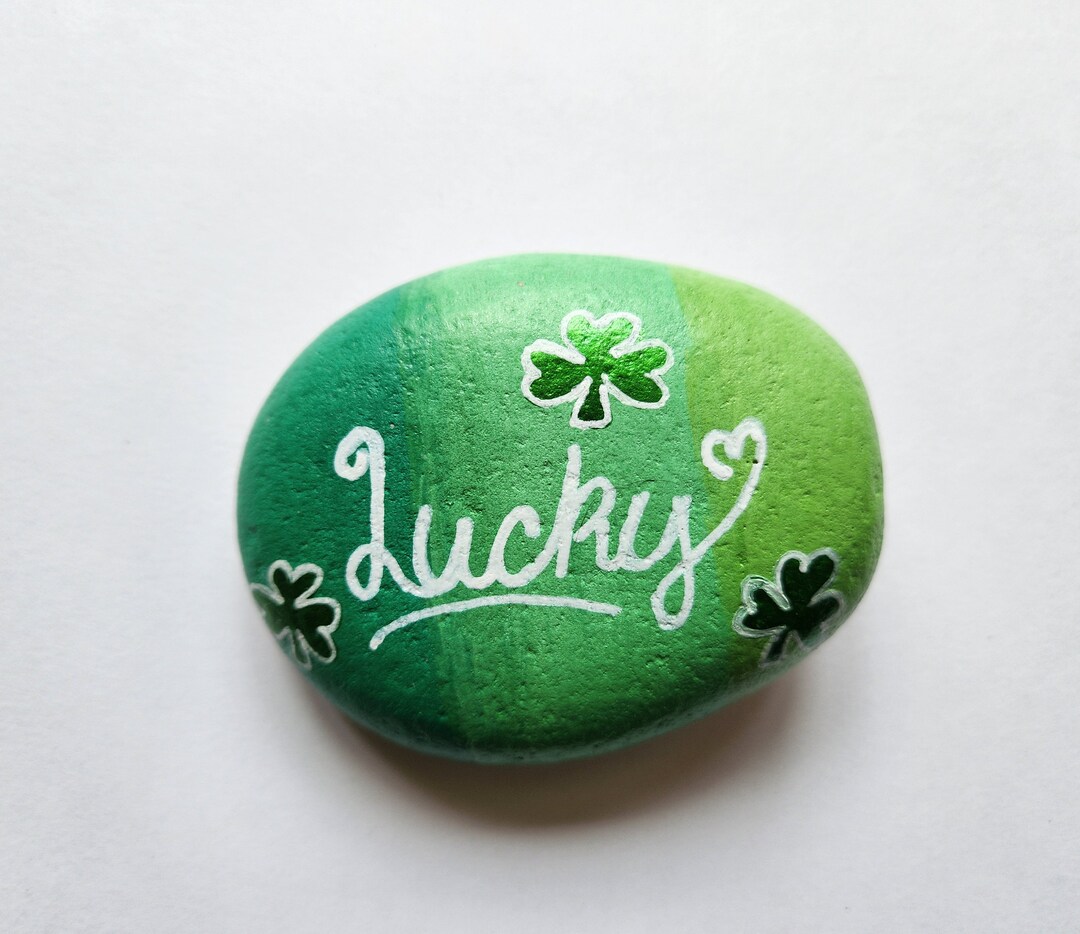 Lucky Irish Painted Rock, Paperweight, St Patrick's Day, Ireland ...