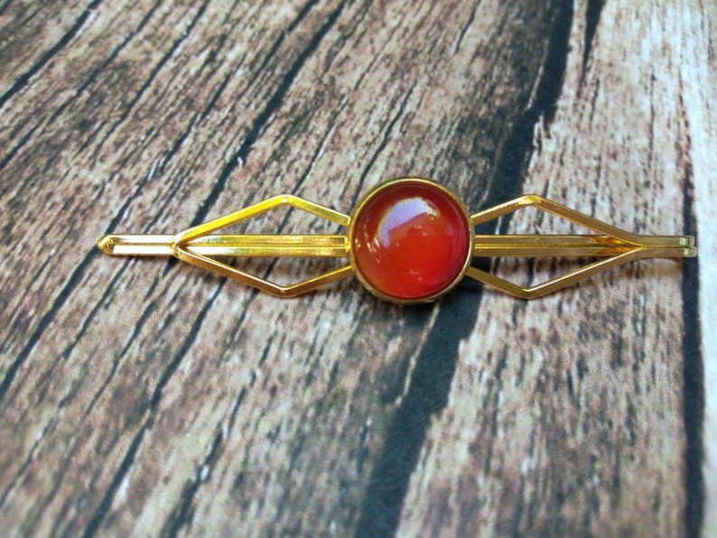 Carnelian hair accessories hair clip crystal healing Carnelian Hair pin