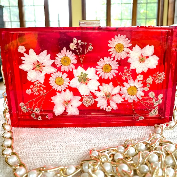 Resin red retro purse