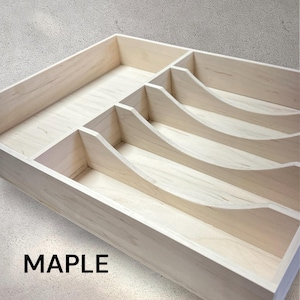 Custom Maple Silverware Drawer Organizer Home Decor Kitchen Organization  Customized To Fit Your Drawer