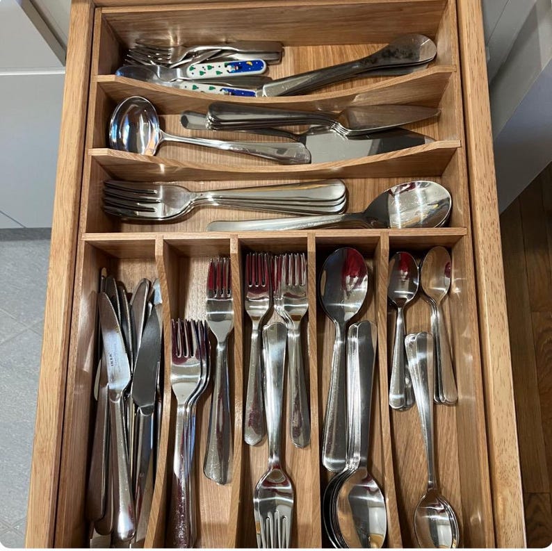 Custom Maple Silverware Drawer Organizer Home Decor Kitchen ...