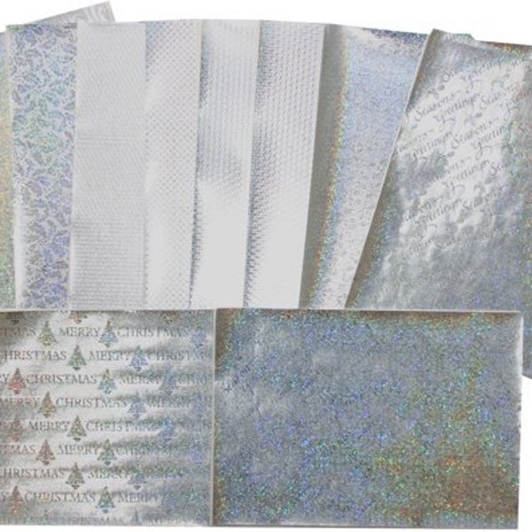 250 Assorted A4 Sheets of Holographic Paper - Approximately 10 Designs