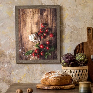 Rustic Kitchen Wall Decor Tomatoes Garlic Kitchen Wall Art