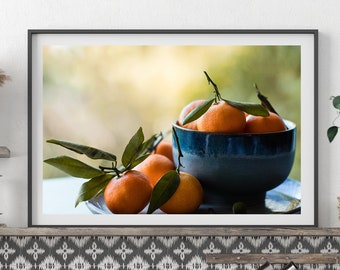 Oranges Kitchen Print: Rustic Farmhouse Food Photography