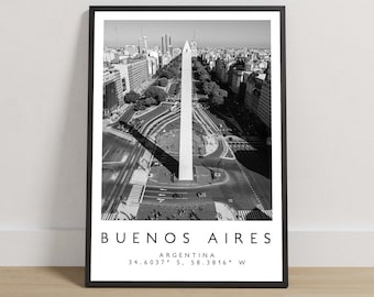 Buenos Aires Print, Buenos Aires Poster, Travel Photography, Travel Print, Argentina Print, Travel Decor, Black and White