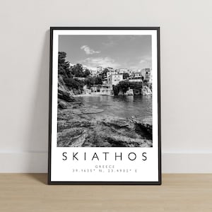 Skiathos Print, Skiathos Poster, Travel Photography, Travel Print, Greece Print, Travel Decor, Black and White Art, Greek Islands
