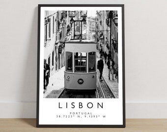 Lisbon Print, Lisbon Poster, Travel Photography, Travel Print, Portugal Print, Travel Decor, Black and White Art