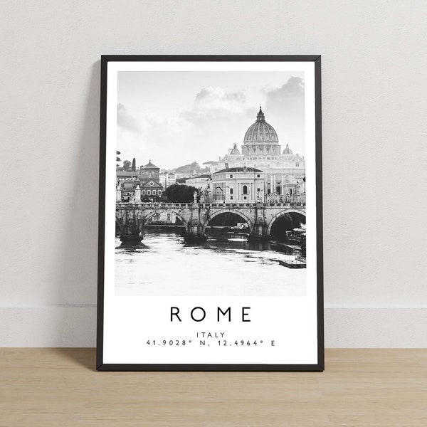 Rome Print, Rome Poster, Travel Photography, Travel Print, Italy Print, Travel Decor, Black and White Art
