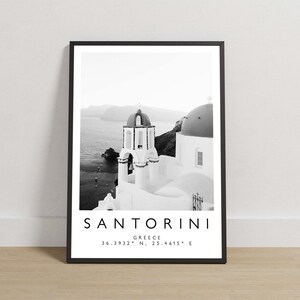 Santorini Print, Santorini Poster, Travel Photography, Travel Print, Greece Print, Travel Decor, Black and White Art, Greek Islands