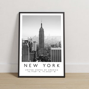 New York Print, New York Poster, Travel Photography, Travel Print, New York City Print, Black and White Art, USA Poster