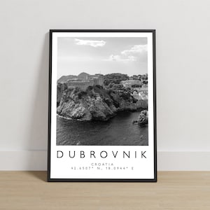 Dubrovnik Print, Croatia Poster, Travel Photography, Travel Print, Croatian Print, Travel Decor, Black and White Art, Europe Prints