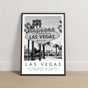 Las Vegas Print, Las Vegas Poster, Travel Photography, Travel Print, America Print, Black and White Art, USA Poster, Nevada