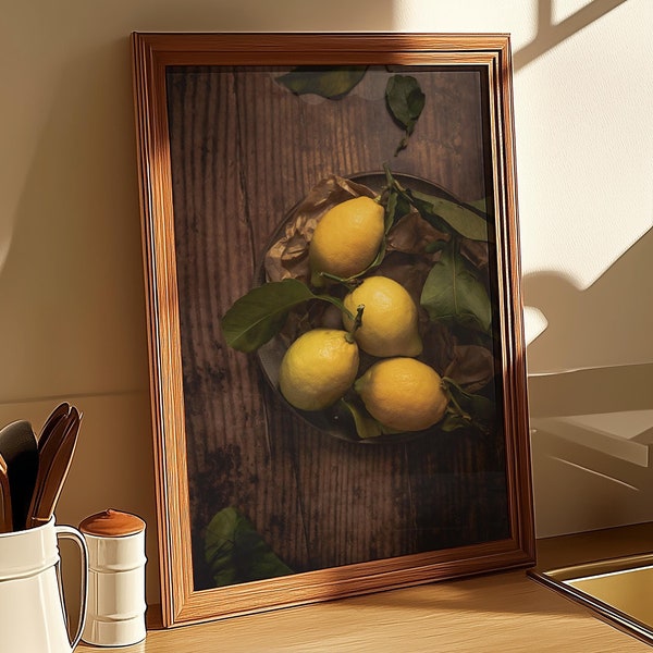 Italian Lemons Kitchen Print: Still Life Food Photography