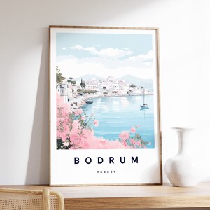 Bodrum Illustration Print, Bodrum Poster, Turkey Wall Art, Travel Print, Turkey Print, Travel Decor,Colourful Travel Print, A5/A4/A3/A2