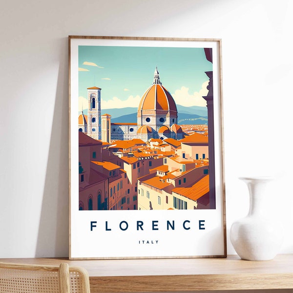 Florence Illustration Print, Florence Poster, Italian Wall Art, Travel Print, Italy Print, Travel Decor, Colourful Travel Print, A5/A4/A3/A2