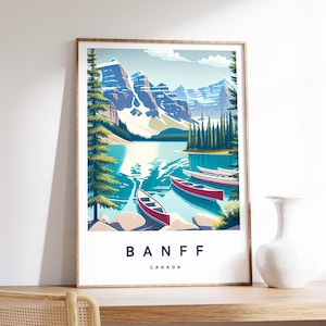 Banff Illustration Print, Banff Poster, Canada Wall Art, Canada Travel Art, Travel Print, Alberta Travel Decor,  A5/A4/A3/A2