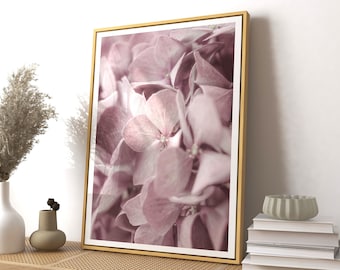 Blush Pink Hydrangea Print: Modern Floral Wall Art