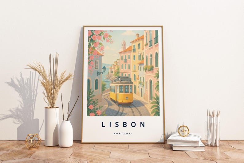 Lisbon Illustration Print, Lisbon Poster, Portugal Wall Art, Travel Print, Potuguese Print, Travel Decor, Colourful Travel Print,A4/A3/A2/A1 image 9