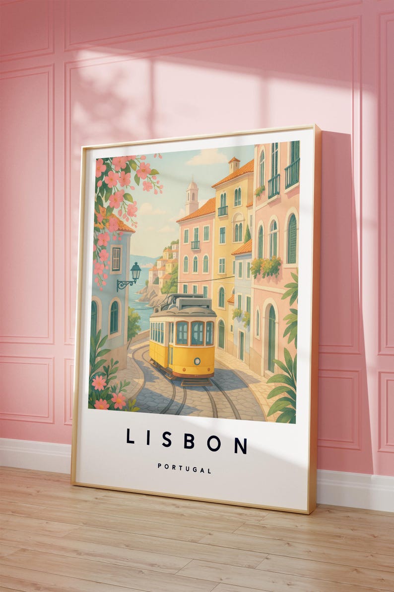 Lisbon Illustration Print, Lisbon Poster, Portugal Wall Art, Travel Print, Potuguese Print, Travel Decor, Colourful Travel Print,A4/A3/A2/A1 image 6