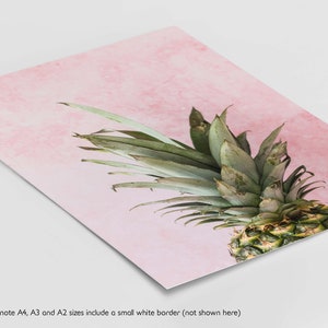 Pineapple Pink Wall Art, Tropical Print, Pineapple Poster, Pineapple Art, Wall Art, Minimalist, Contemporary Print, Food Photography image 3