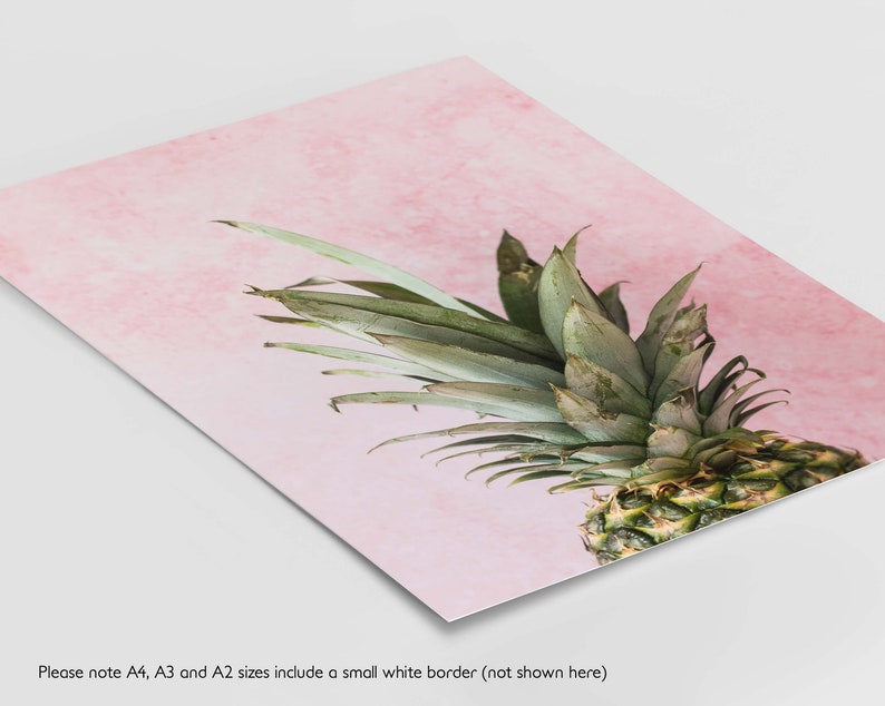 Pineapple Pink Wall Art, Tropical Print, Pineapple Poster, Pineapple Art, Wall Art, Minimalist, Contemporary Print, Food Photography image 3