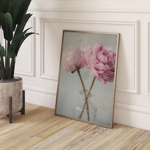 Estampado de peonías rosas, decoración del hogar con peonías, arte de pared con peonías, estampado floral rosa, decoración de dormitorio, estampado de flores, decoración de pared rosa, decoración de guardería