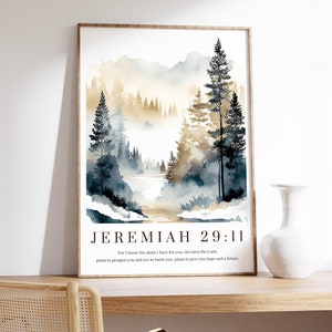 Jeremiah 29:11 Wall Art Print, Christian Faith Posters, Bible Verse ...