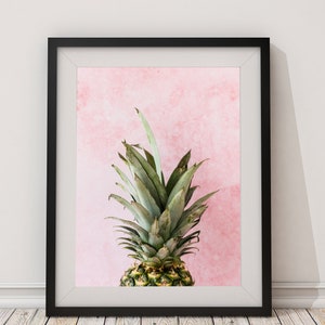 Pineapple Pink Wall Art, Tropical Print, Pineapple Poster, Pineapple Art, Wall Art, Minimalist, Contemporary Print, Food Photography image 6