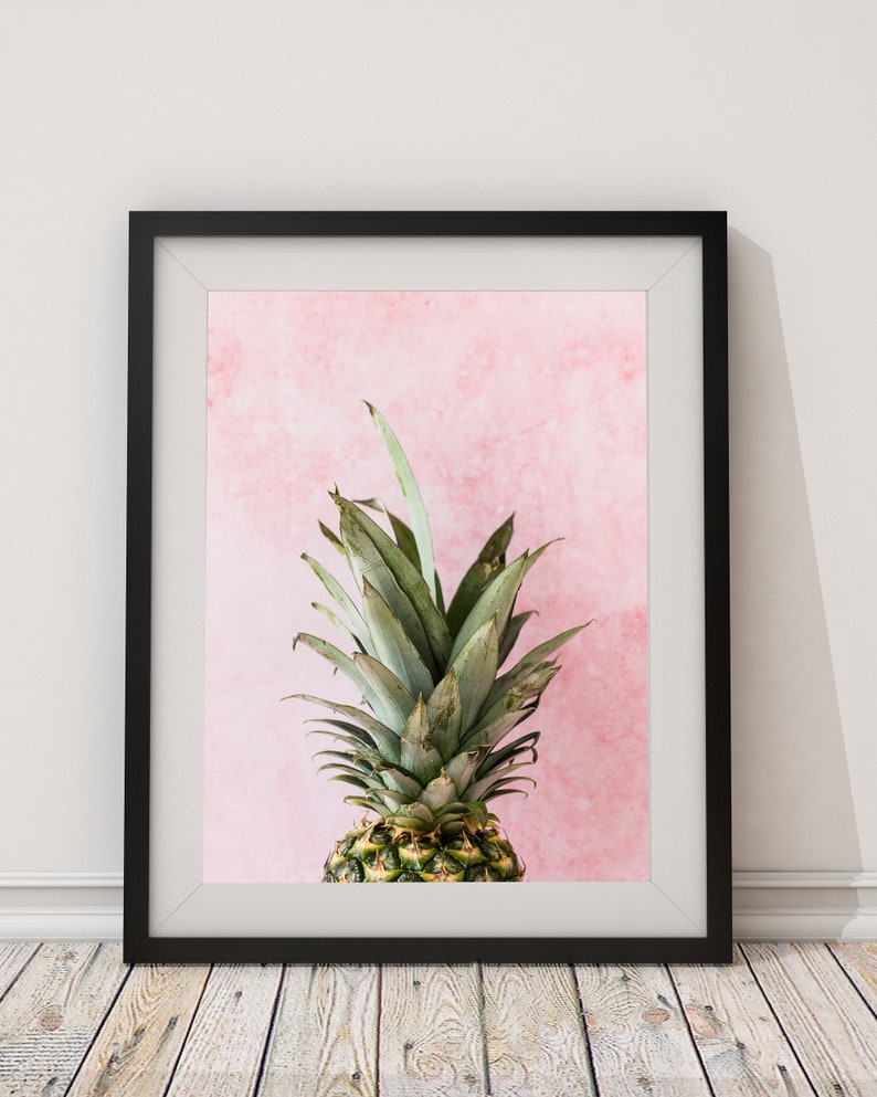 Pineapple Pink Wall Art, Tropical Print, Pineapple Poster, Pineapple Art, Wall Art, Minimalist, Contemporary Print, Food Photography image 6