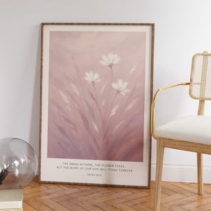 Isaiah 40:8 Wall Art Print, Christian Faith Posters, Bible Verse Decor Prints, Watercolour Art Prints, Modern Christian Scripture Art