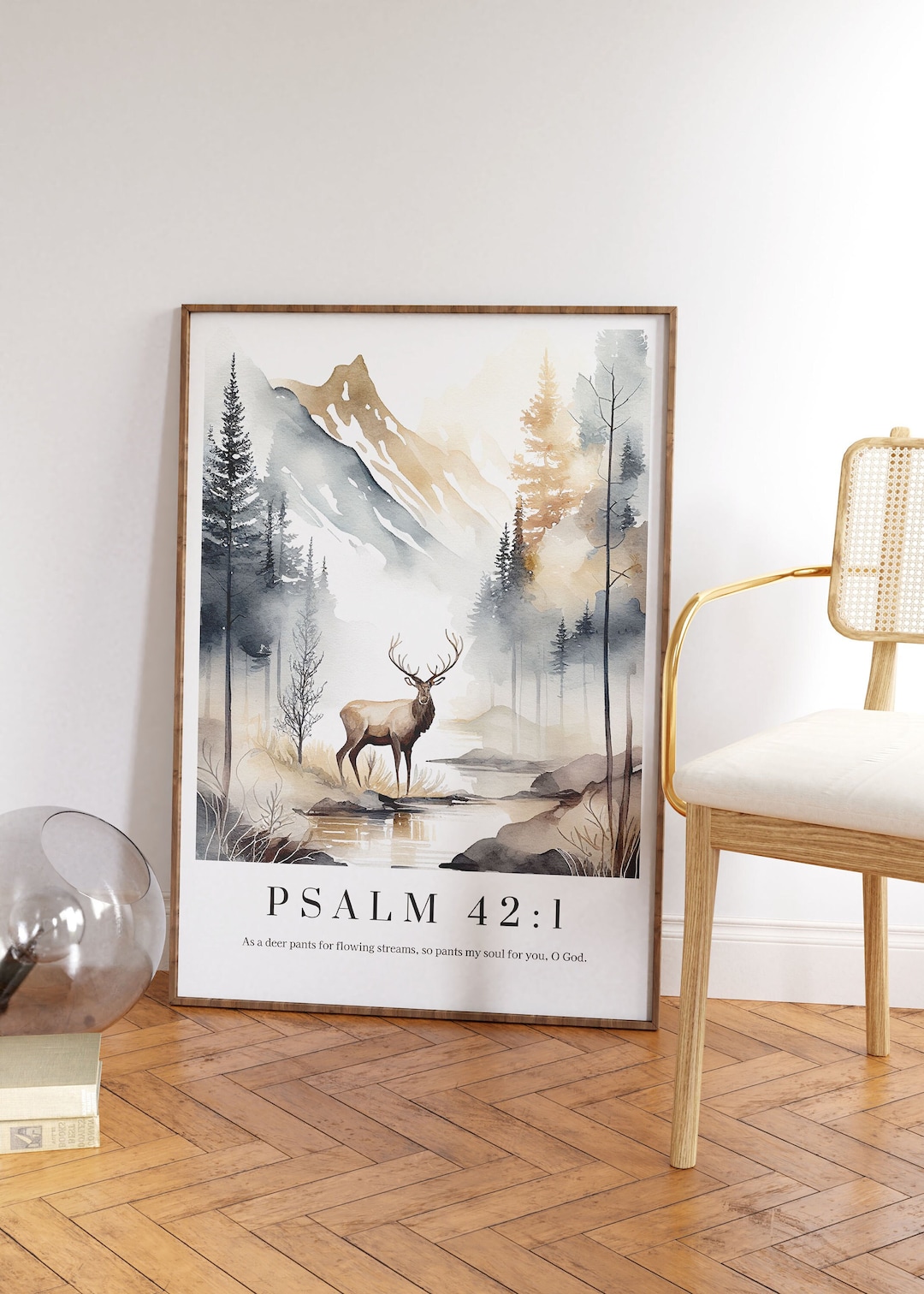 Toile Ou Affiche Psaume 91:4 – Art Mural Chrétien Moderne – Verset Biblique Inspirant