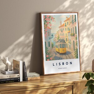 Lisbon Illustration Print, Lisbon Poster, Portugal Wall Art, Travel Print, Potuguese Print, Travel Decor, Colourful Travel Print,A4/A3/A2/A1 image 2