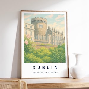 Impressão de ilustração de Dublin, pôster de Dublin, arte de parede da Irlanda, impressão de viagem, impressão da Irlanda, decoração de viagem, impressão de viagem colorida, A4/A3/A2/A1