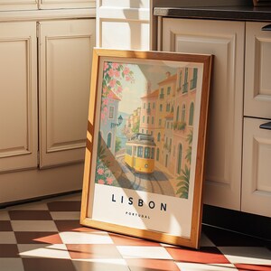 Lisbon Illustration Print, Lisbon Poster, Portugal Wall Art, Travel Print, Potuguese Print, Travel Decor, Colourful Travel Print,A4/A3/A2/A1 image 4