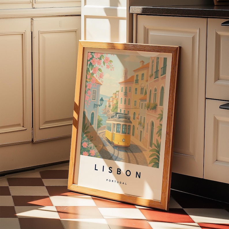 Lisbon Illustration Print, Lisbon Poster, Portugal Wall Art, Travel Print, Potuguese Print, Travel Decor, Colourful Travel Print,A4/A3/A2/A1 image 4
