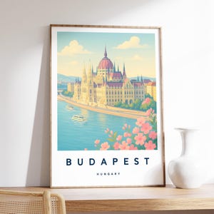 Budapest Illustration Print, Budapest Poster, Hungary Wall Art, Travel Print, Hungary Print,Travel Decor, Colourful Travel Print,A4/A3/A2/A1