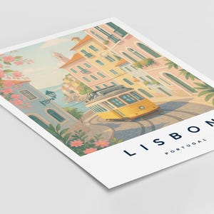 Lisbon Illustration Print, Lisbon Poster, Portugal Wall Art, Travel Print, Potuguese Print, Travel Decor, Colourful Travel Print,A4/A3/A2/A1 image 5