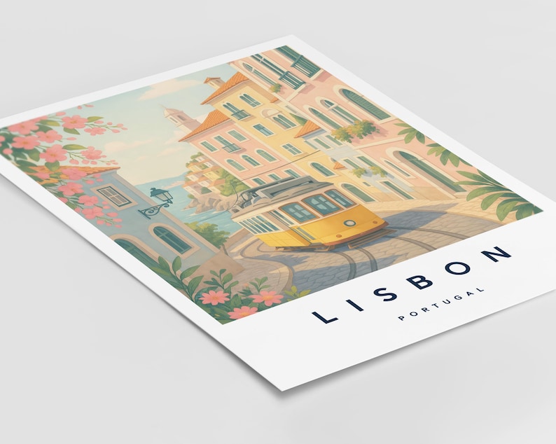Lisbon Illustration Print, Lisbon Poster, Portugal Wall Art, Travel Print, Potuguese Print, Travel Decor, Colourful Travel Print,A4/A3/A2/A1 image 5
