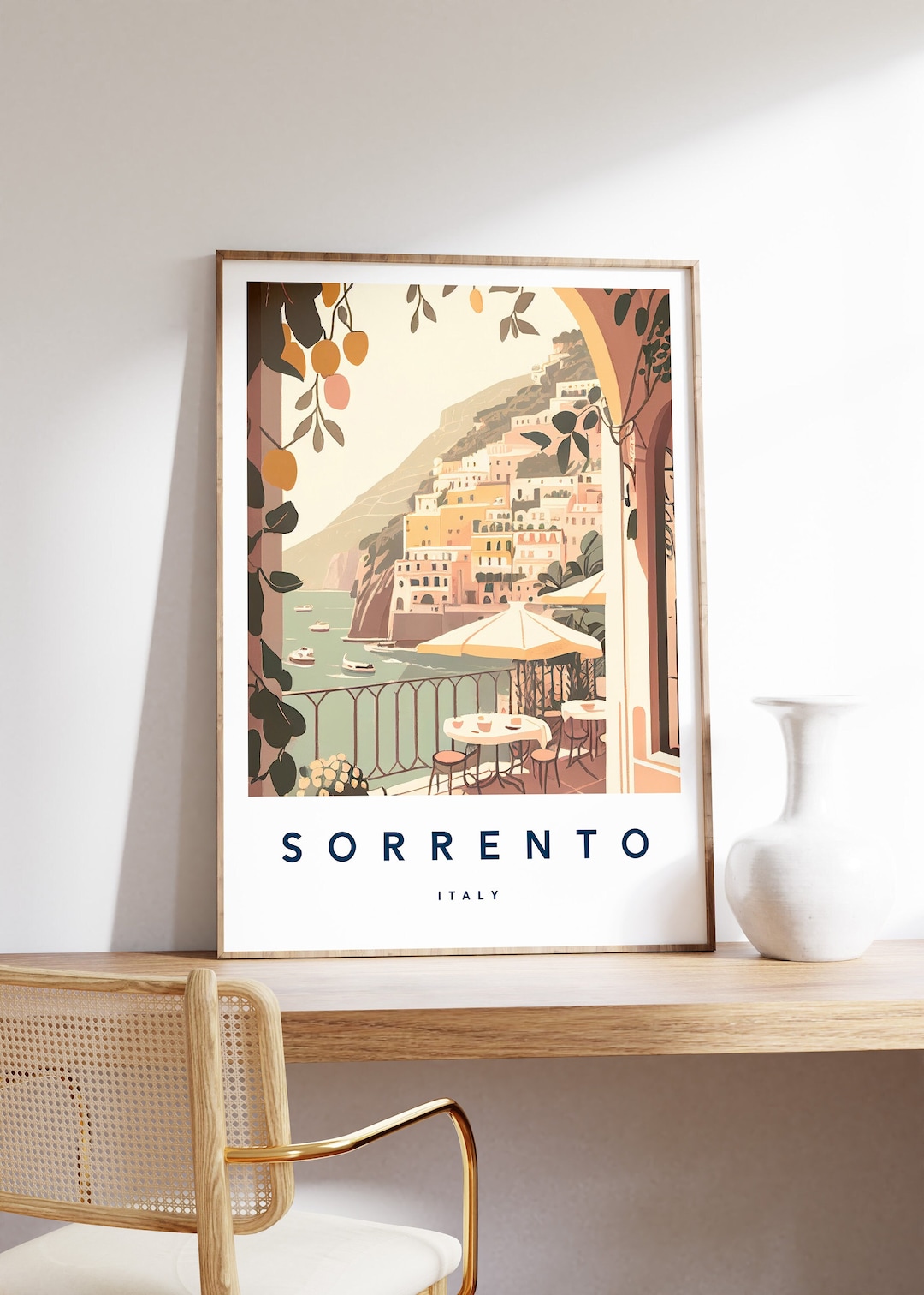 Sorrento Illustration Print, Sorrento Poster, Italian Wall Art, Travel Print, Italy Print ...