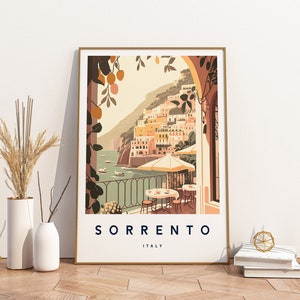 Sorrento Illustration Print, Sorrento Poster, Italian Wall Art, Travel Print, Italy Print ...