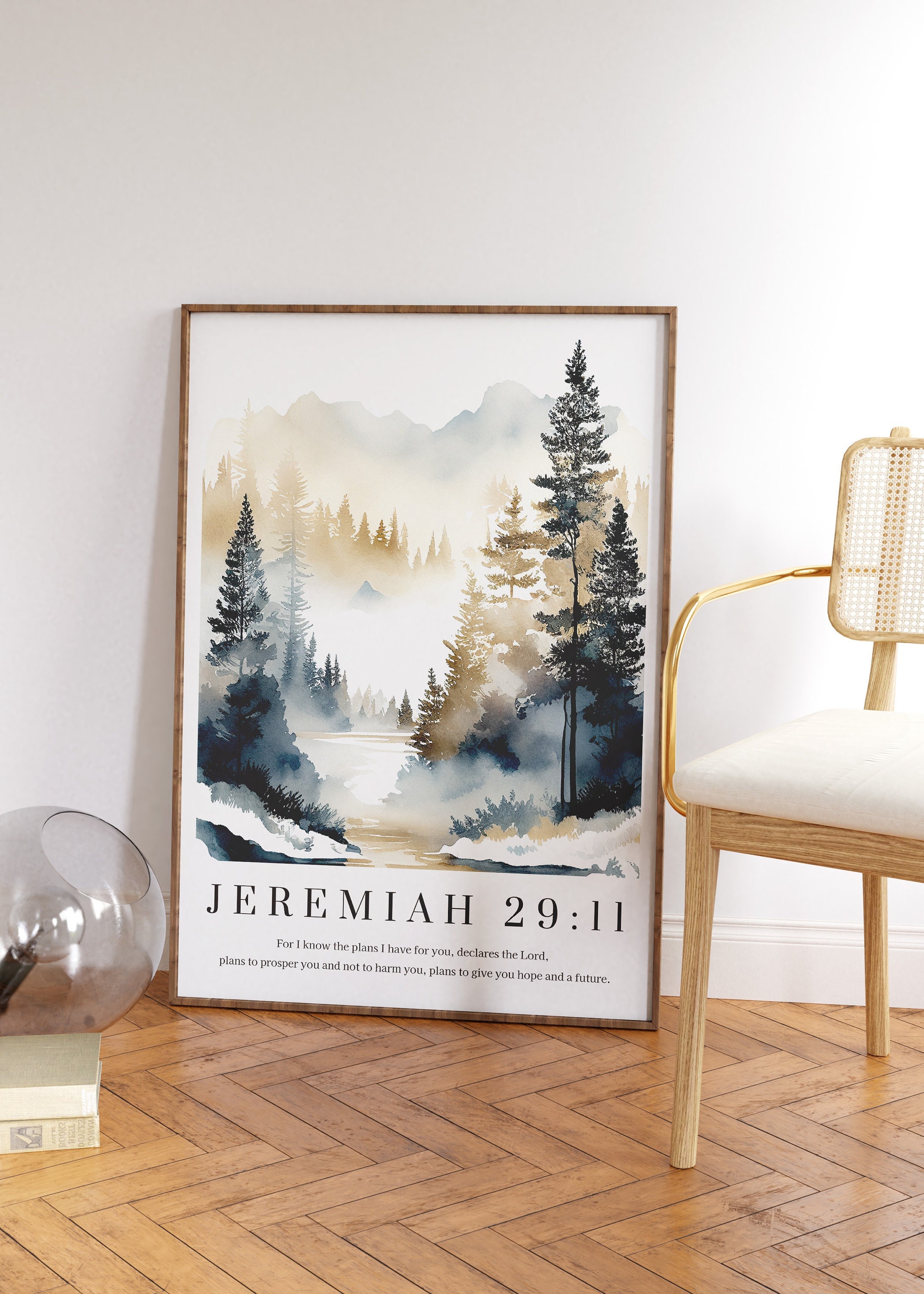 Jeremiah 29:11 Wall Art Print, Christian Faith Posters, Bible Verse ...