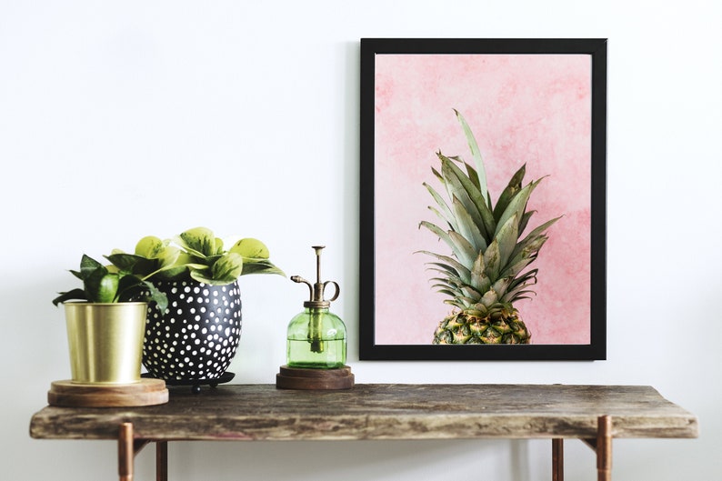 Pineapple Pink Wall Art, Tropical Print, Pineapple Poster, Pineapple Art, Wall Art, Minimalist, Contemporary Print, Food Photography image 5