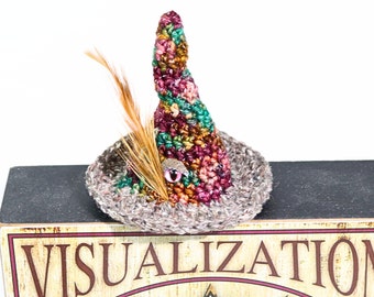 Small Witchy Housewarming Gift, Mini Fall Witch Hat Decor, Magic Eye Witch Sorcerer Hat, Magical Shelf Desk Decor