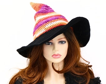 Parade Stripe Witch Hat, Celebration Witch Hat, Subtle Pride Colors, Witchy LGBTQ Wear, Inclusive Hat, Diversity Support