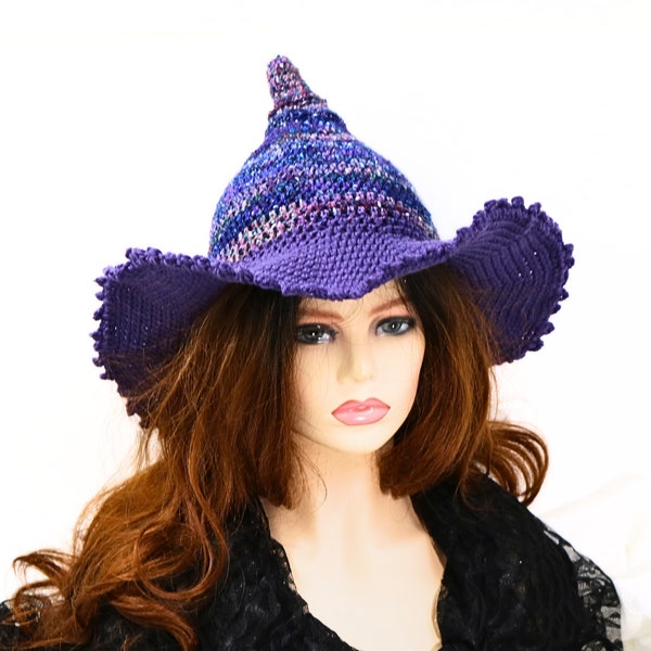 Summer Night Fae Witch Hat, Floppy Witch Hat, Festival Costume Hat, Everyday Witch Hat for Her, Eclectic Pagan Hat