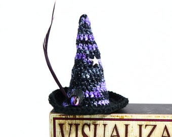 Small Witchy Housewarming Gift, Mini Night Sky Witch Hat Decor, Magic Eye Witch Sorcerer Hat, Magical Wizard Desk Decor