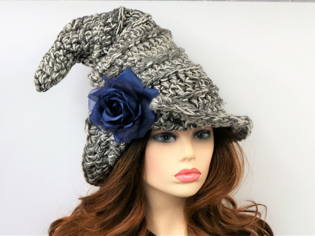 180 Degrees Witch Hat with Rose & Ribbon Trim main image 1