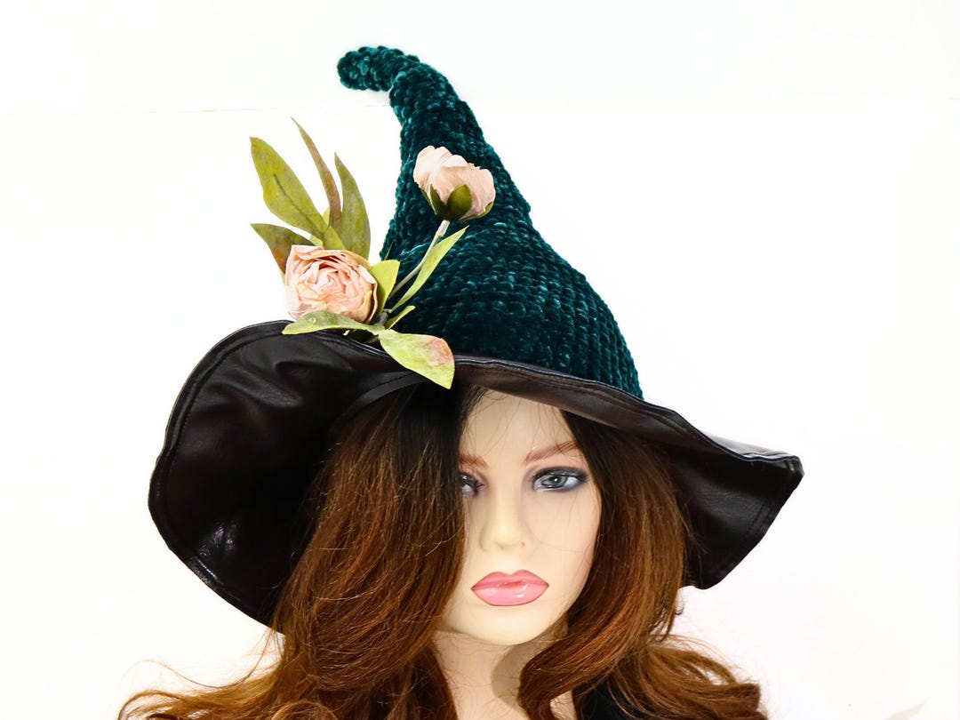 180 Degrees Witch Hat with Rose Hat Band